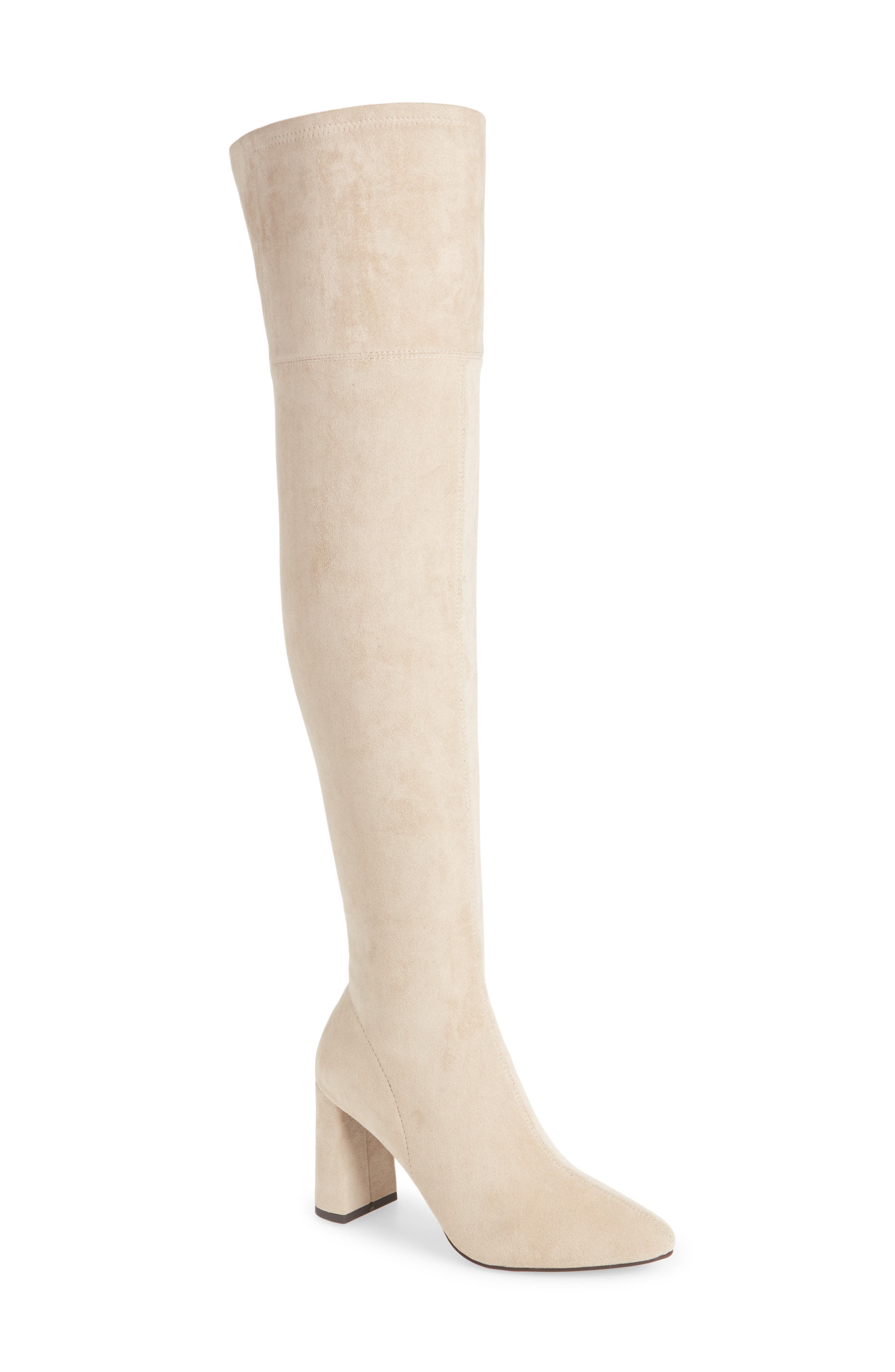 knee boots beige