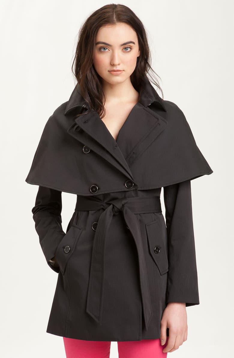 Soïa & Kyo Double Breasted Coat with Detachable Capelet | Nordstrom