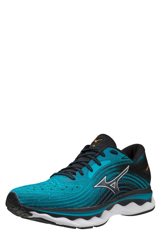 Mizuno Wave Sky 6 Running Sneaker In Enamel Blue-white