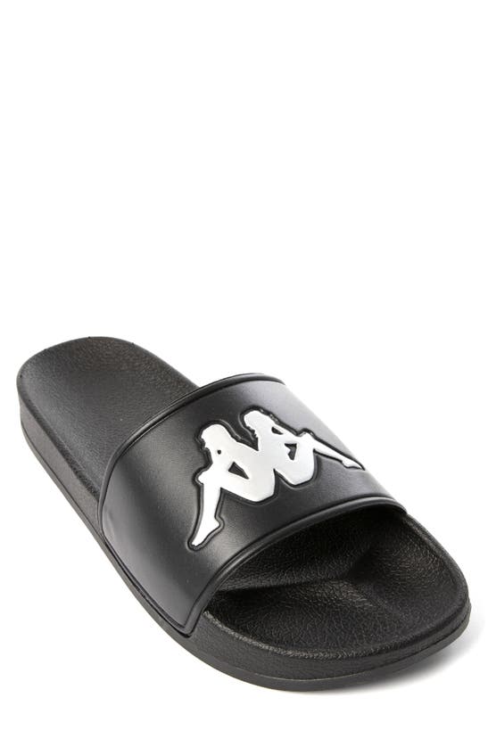 Kappa Authentic Adam 2 Slide Sandal In Black-white