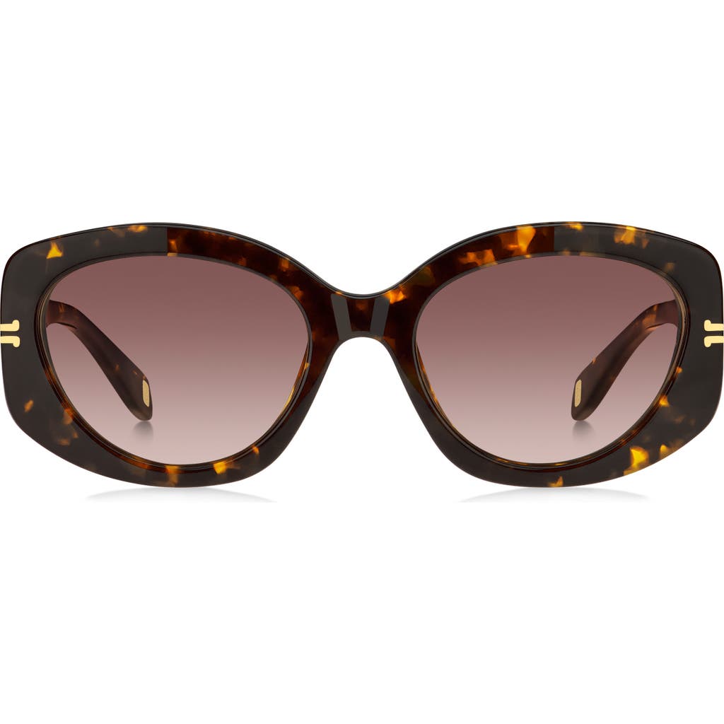 Marc Jacobs 56mm Gradient Rectangular Sunglasses In Havana/brown Gradient