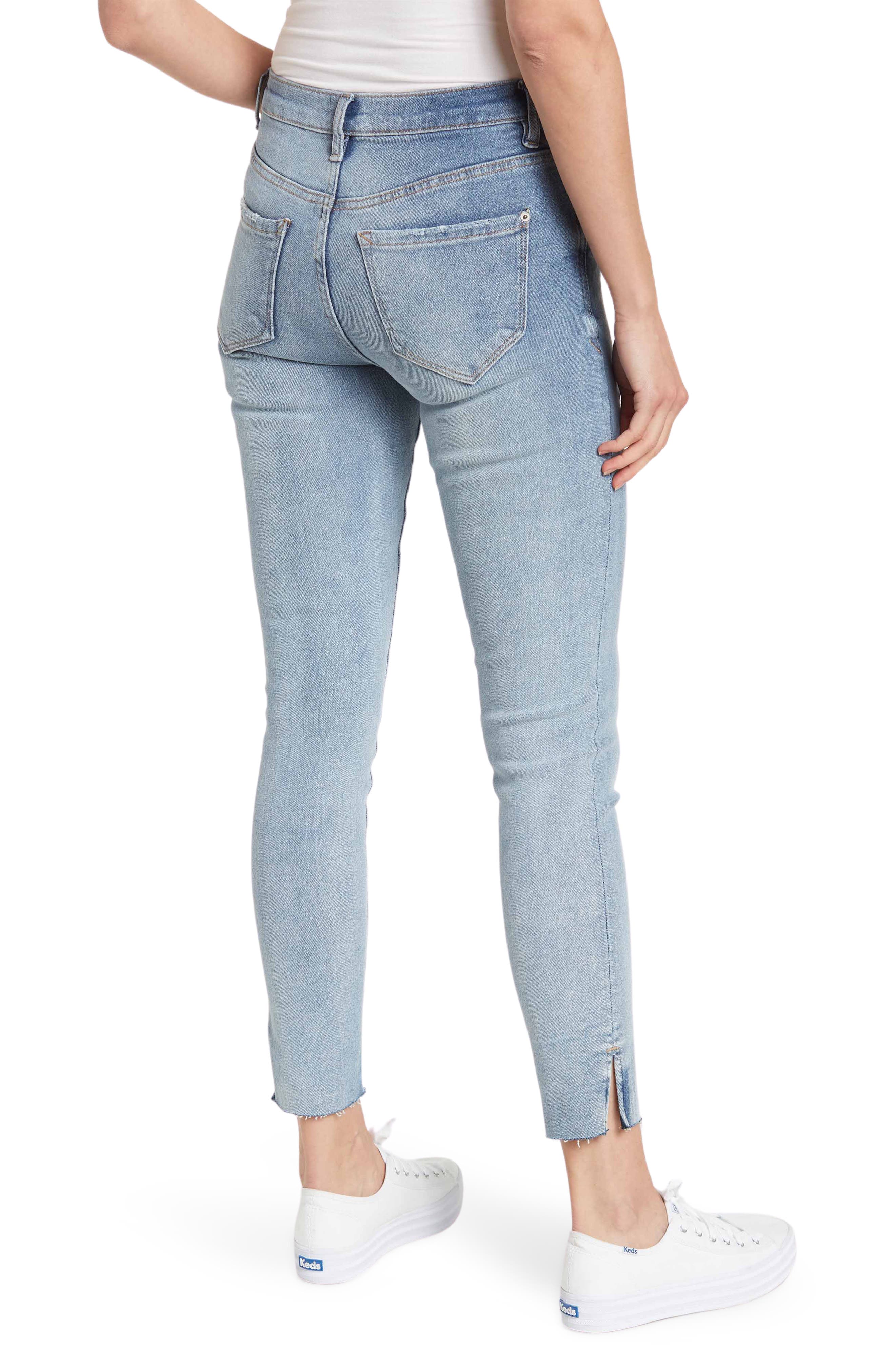 kensie High Rise Raw Hem Skinny Jeans 