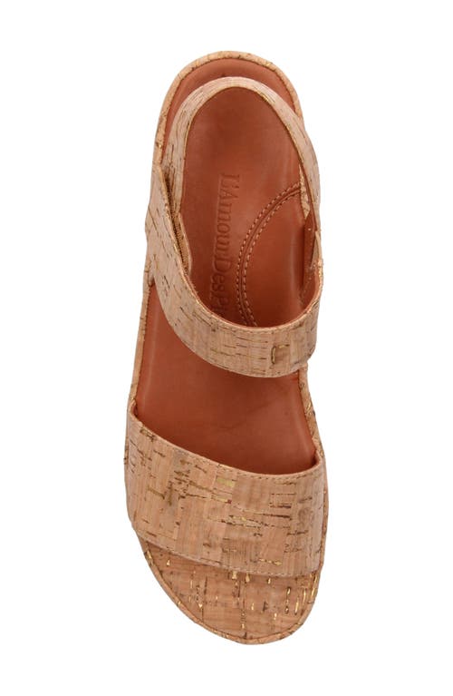 L'amour Des Pieds Abrilla Slingback Platform Sandal In Natural/gold