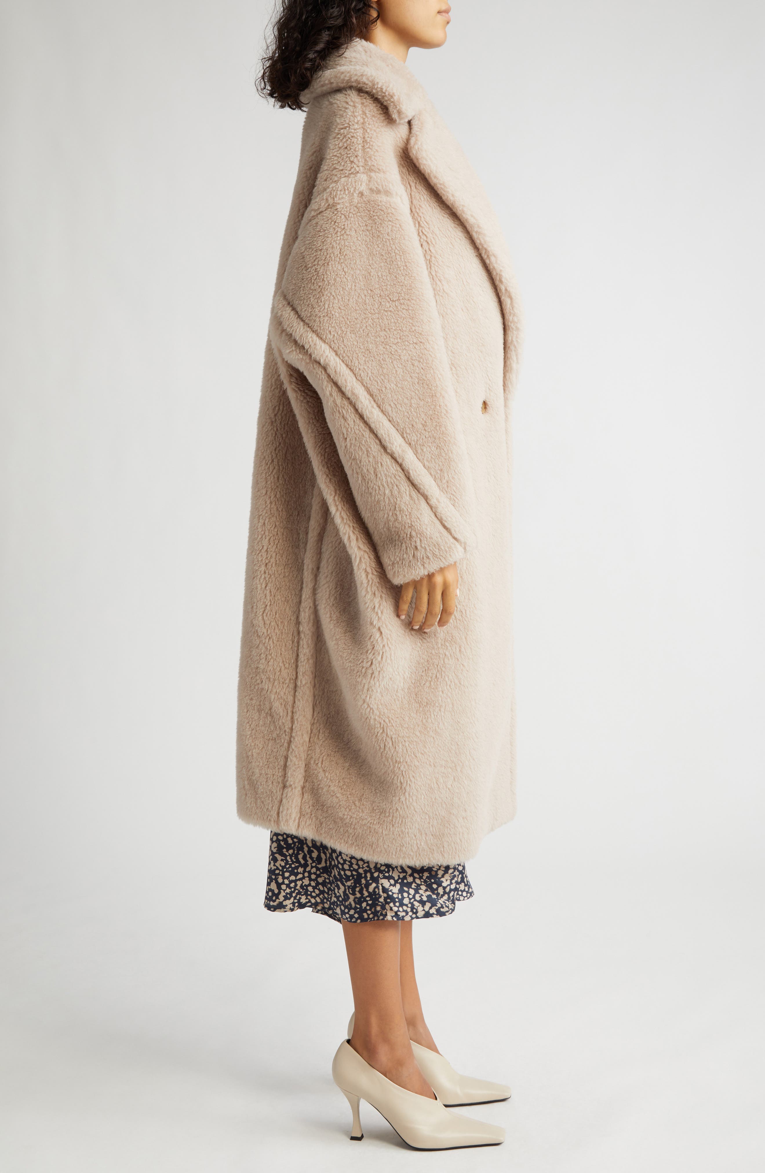Max Mara Tedgirl Oversize Double Breasted Alpaca Blend Coat in