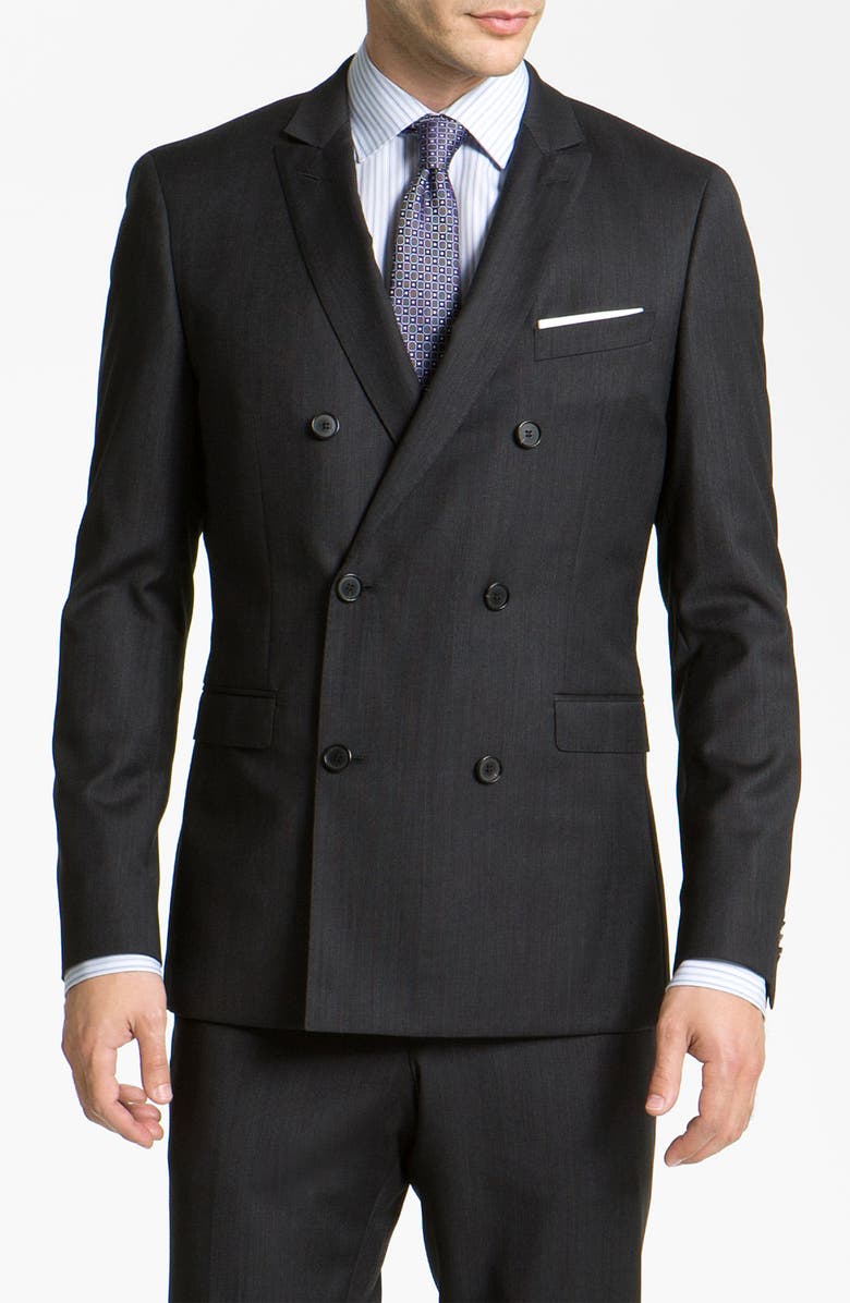 BOSS Black 'Rusty/Win' Double Breasted Extra Trim Fit Suit | Nordstrom