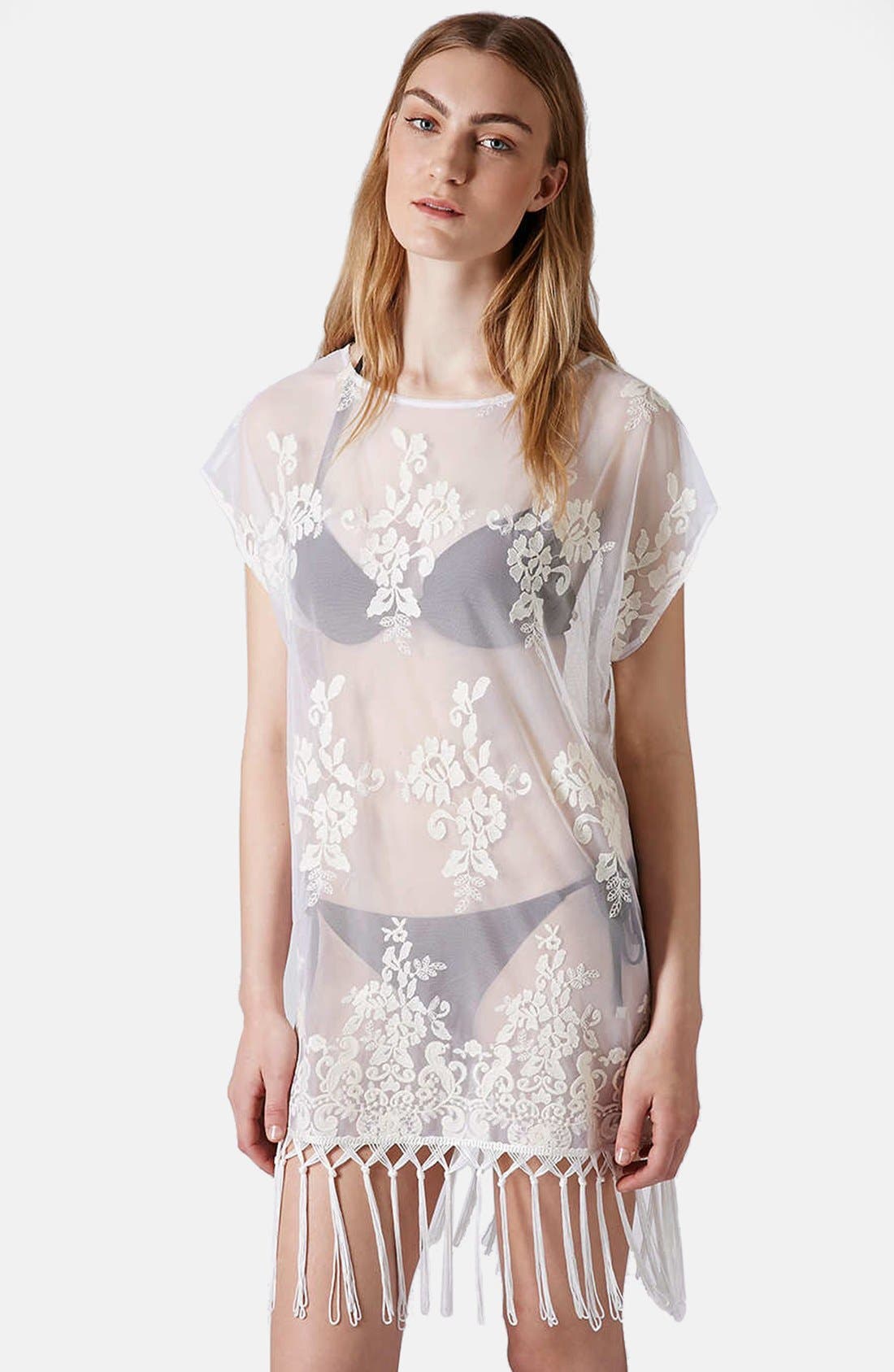 white see thru lace dress