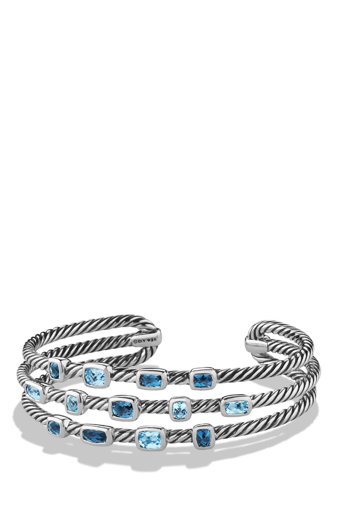 David Yurman 'Confetti' Narrow Cuff Bracelet with Blue Topaz and
