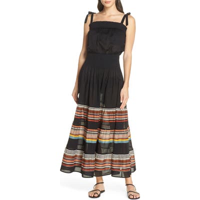 Tory Burch Smocked Cover-Up Maxi Dress