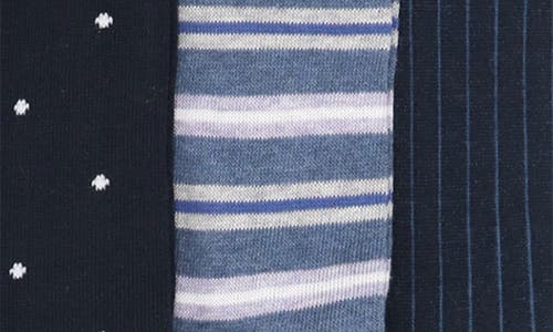 Shop Lorenzo Uomo Assorted 3-pack Crew Socks In Navy