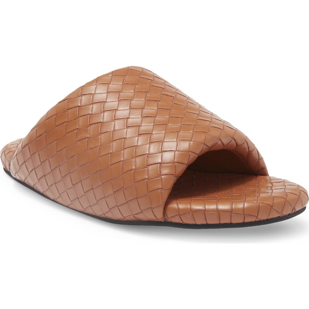 SIMONMILLER Woven Bubble Slide Sandal in Chestnut