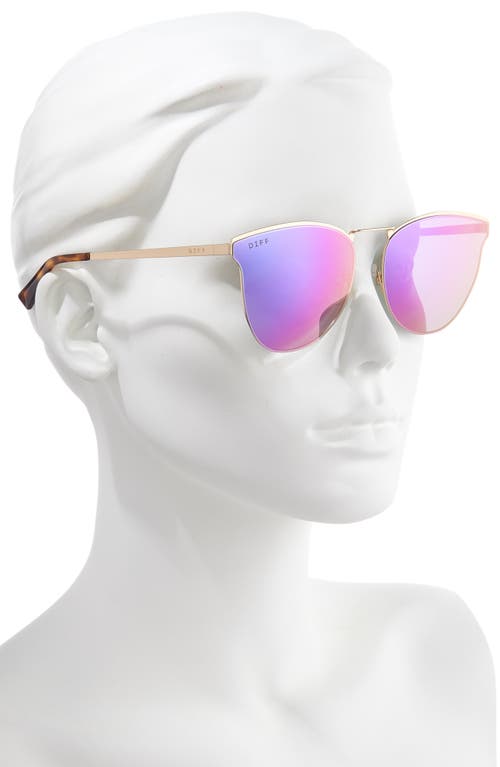 Shop Diff Sadie 58mm Flat Front Sunglasses In Gold/purple