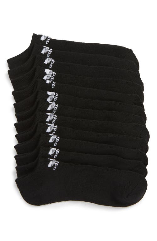Trefoil 6-Pack No-Show Socks in Black