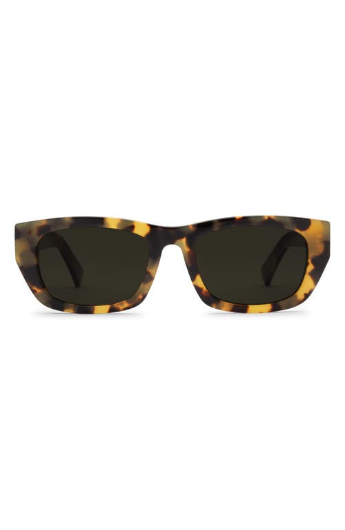 Catania 52mm Polarized Rectangular Sunglasses in Gloss Spotted Tort/Grey Polar