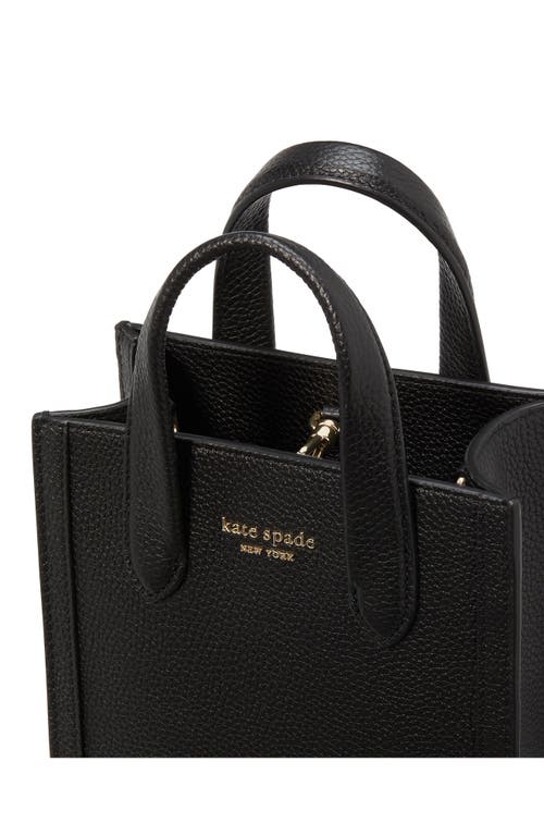 Shop Kate Spade New York Mini Manhattan Pebbled Leather Tote In Black