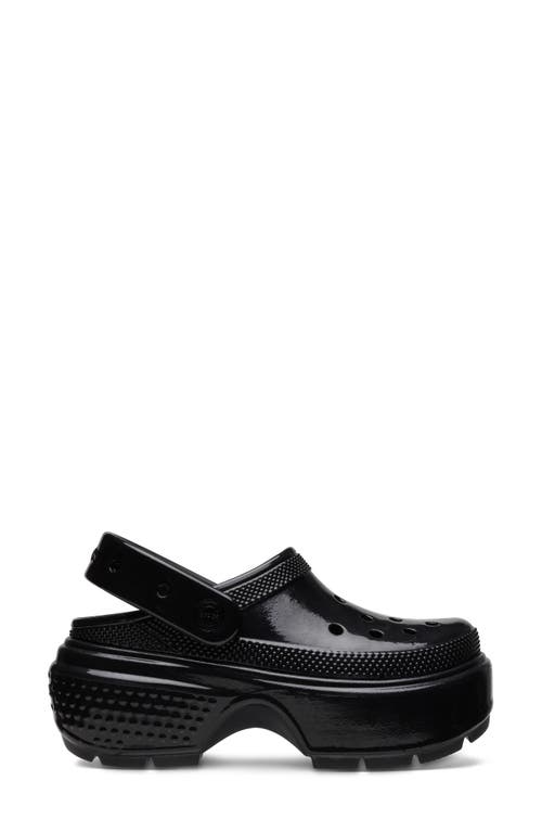 CROCS Stomp High Shine Platform Slingback Clog Black at Nordstrom, Women's