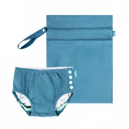 Uv Skinz Adjustable Swim Diaper Set In Baltic