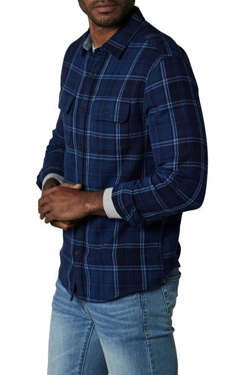 The Normal Brand Mountain Regular Fit Flannel Button-up Shirt In Indigo Plaid