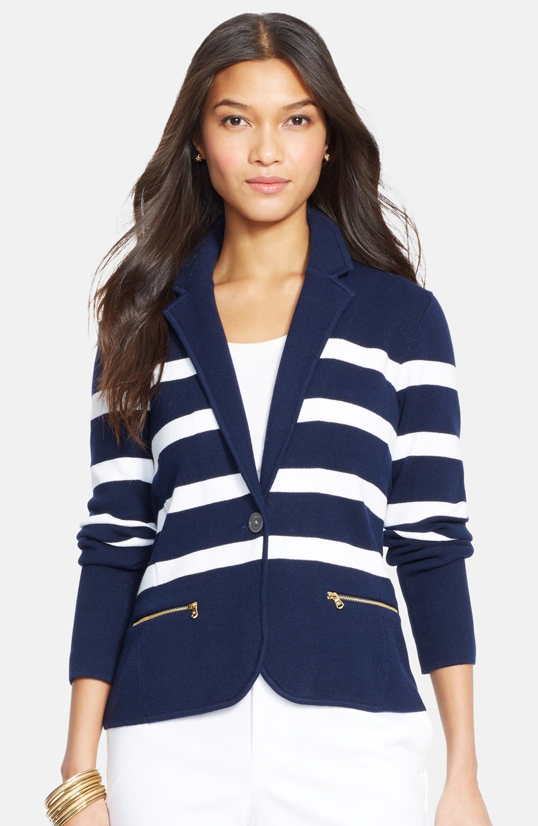 lauren ralph lauren striped short sleeve sweater