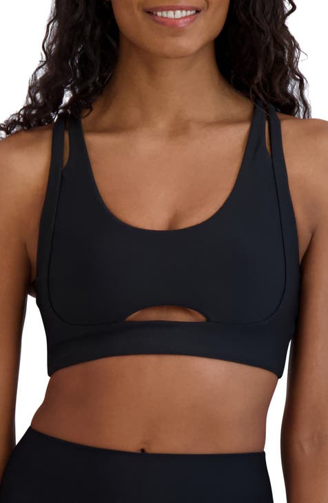 Athletic Works Womens Front Close Plunge Sportsbra, Black, 34A