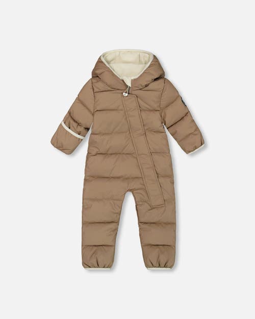 Deux Par Deux Kids'  Baby Unisex One-piece Compressible Snowsuit Coffee For Baby In Pine Bark