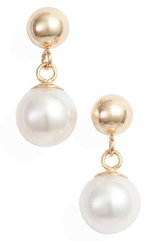 Poppy Finch Pearl Drop Earrings In Gold