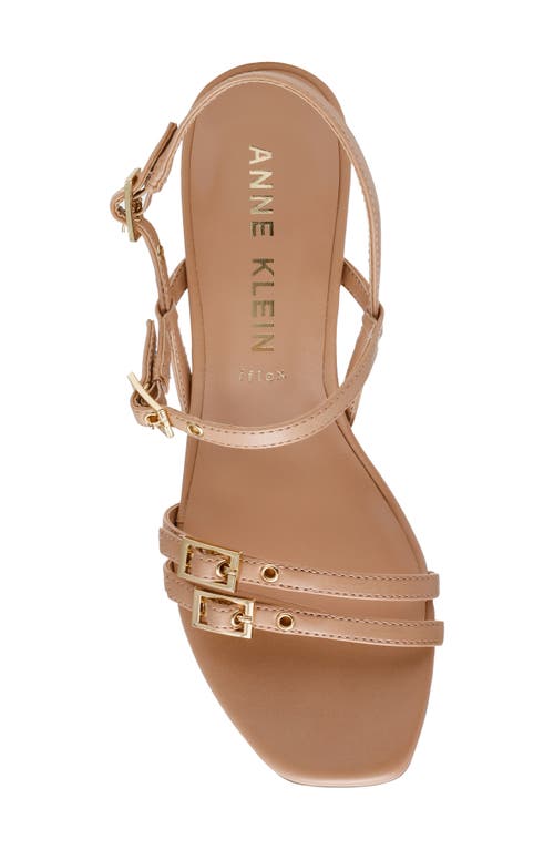 Anne Klein Women's Mackenzie Strappy Buckle Block Heel Dress Sandals In Tan Smooth