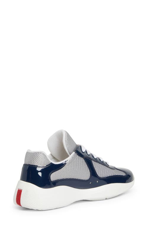 Prada Logo Details Casual Sneakers In Blue/grey