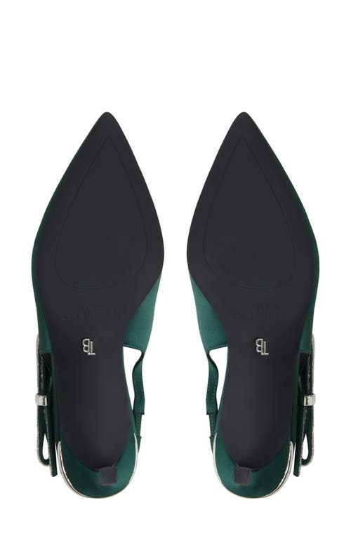 Ted Baker Janie Bow Slingback Pointed Toe Pump In Green