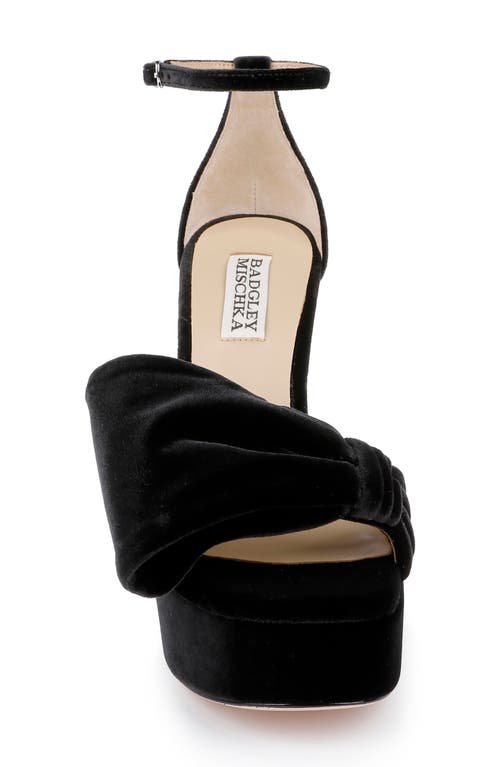 Shop Badgley Mischka Collection Alora Ii Ankle Strap Platform Sandal In Black Velvet