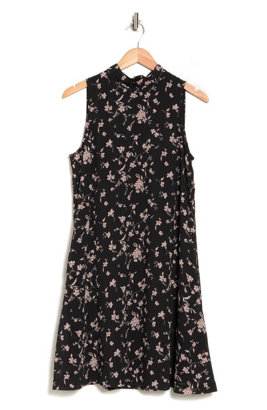 Nordstrom Rack Floral Sleeveless A-line Dress In Black- Pink Chintz Floral