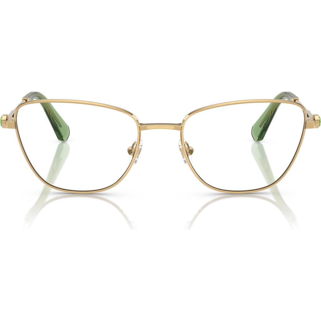 Swarovski 53mm Cat Eye Optical Glasses In Gold