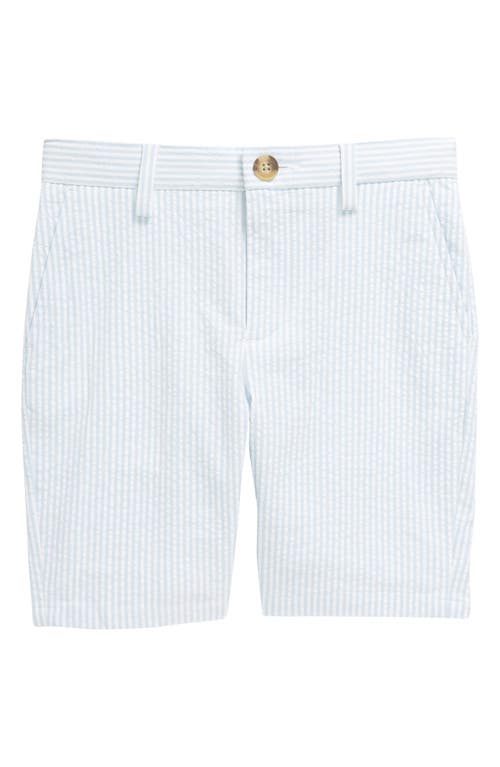 Nordstrom Kids' Stripe Seersucker Cotton Shorts Blue Frozen Pin at Nordstrom,