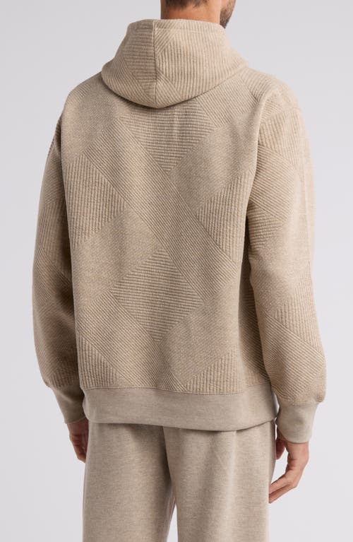 Fleece Factory Premium Jacquard Hoodie In Heather Oatmeal