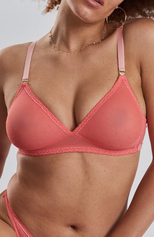 Shop Peachaus Anthelia Recycled-tulle Soft Bralette In Canyon Peach