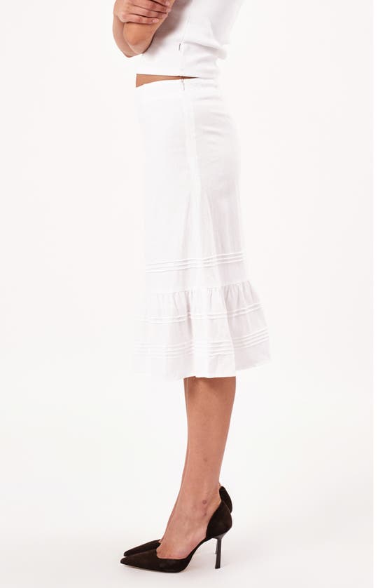 Rolla's Angelina Ruffle Hem Linen Blend Skirt In Vintage White