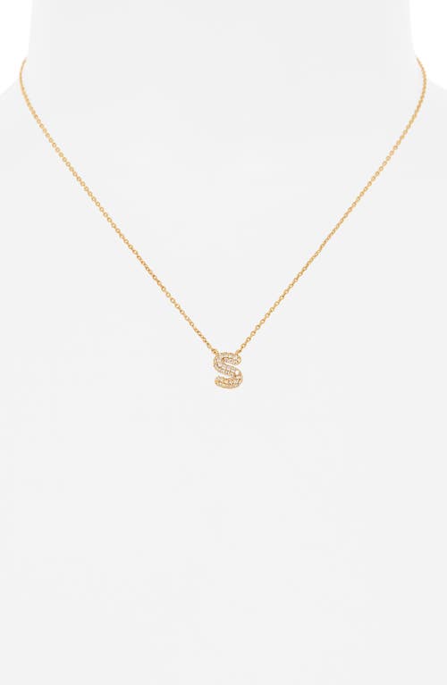 Leith Cubic Zirconia Initial Pendant Necklace In S- Clear- Gold