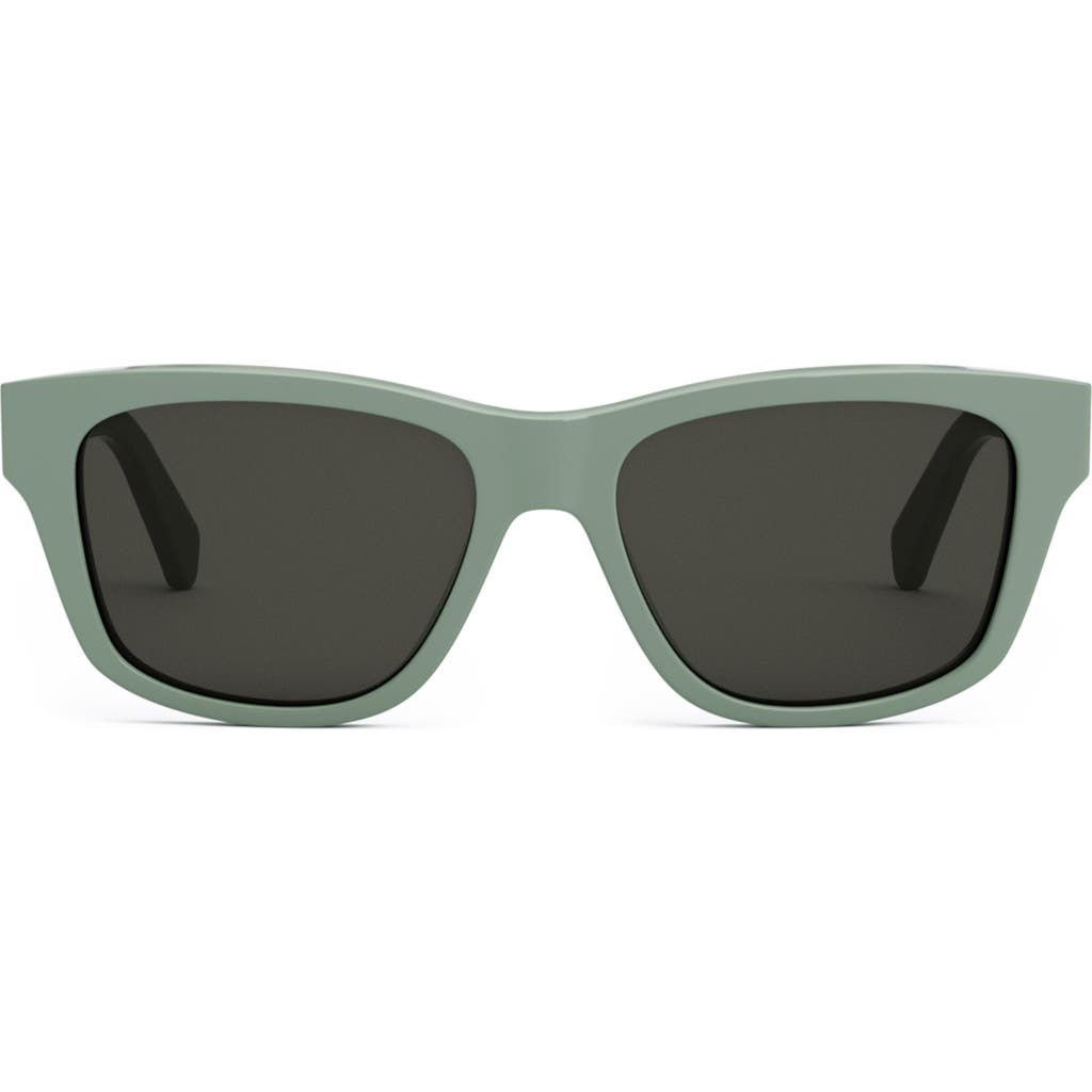 Celine Monochroms 55mm Square Sunglasses In Green
