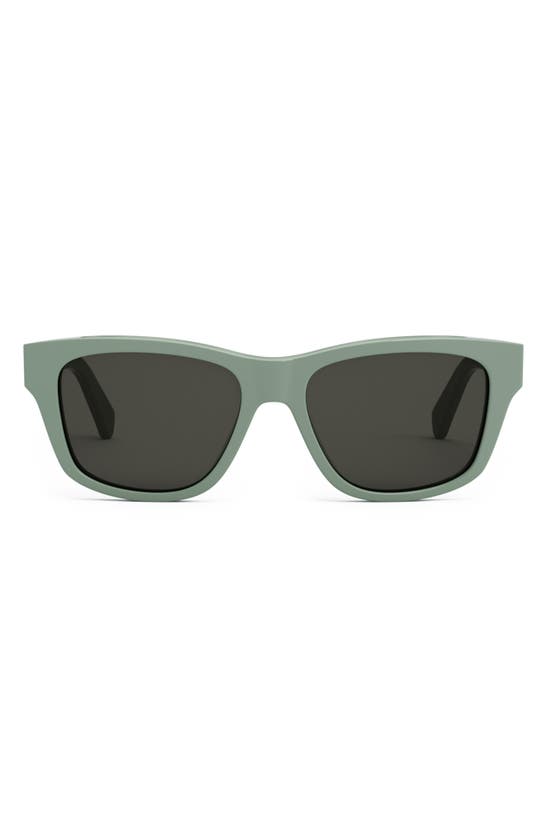 Celine Monochroms 55mm Square Sunglasses In Light Green / Smoke