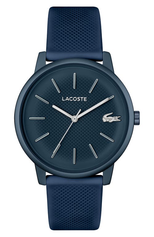 Lacoste 12.12 Move Silicone Strap Watch, 42mm in Navy at Nordstrom