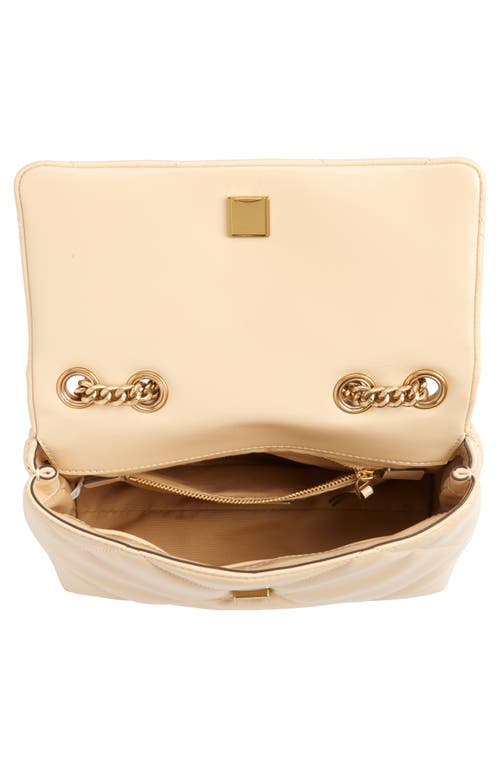 Shop Tory Burch Small Kira Diamond Quilted Convertible Leather Shoulder Bag In Vanilla Soft Serve