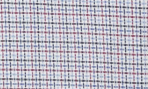 Shop David Donahue Regular Fit Microcheck Royal Oxford Dress Shirt In Blue/berry