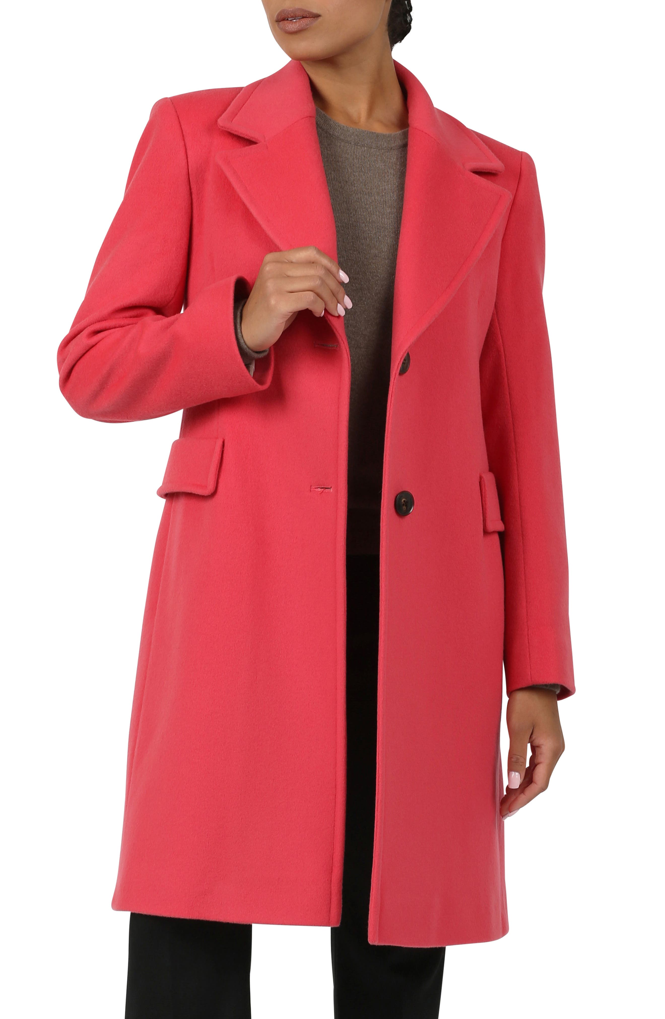 women's red wool coats