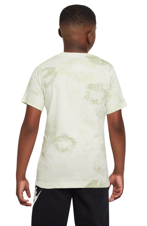 Shop Nike Kids' Sportswear Club Tie-dye T-shirt In Sea Glass/olive Aura