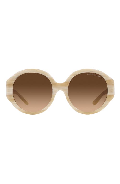 Ralph Lauren 56mm Round Sunglasses in Cream at Nordstrom