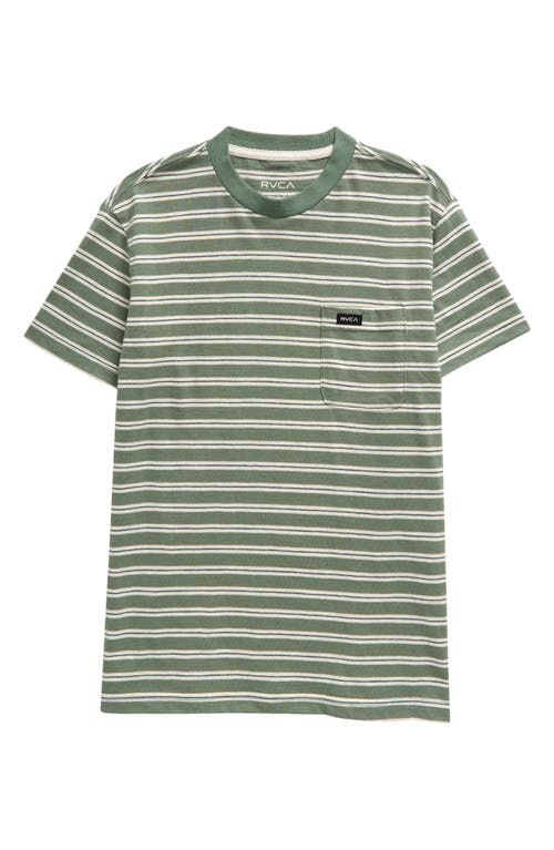 Shop Rvca Kids' Magnolia Stripe Cotton T-shirt In Jade Stripe