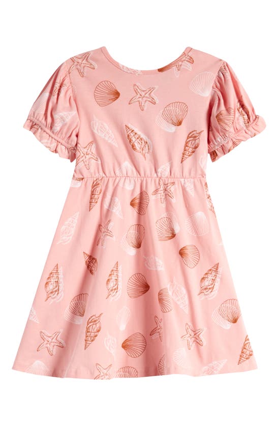 Dot Australia Kids' Seashells Puff Sleeve Dress In Pink