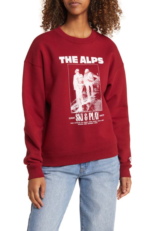 The Alps Fleece Graphic Sweatshirt in Rhubarb