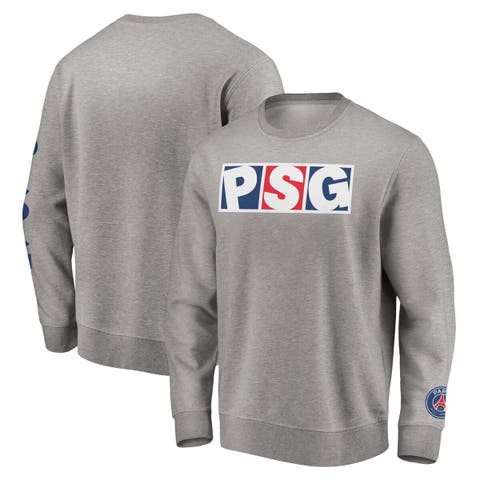 Men's Fanatics Branded Heathered Gray Paris Saint-Germain Fleece Pullover Sweatshirt