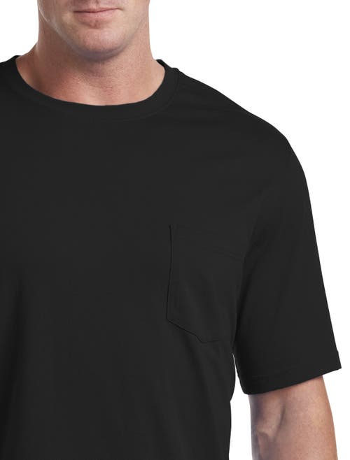 Shop Harbor Bay By Dxl Moisture-wicking Pocket T-shirt In Black