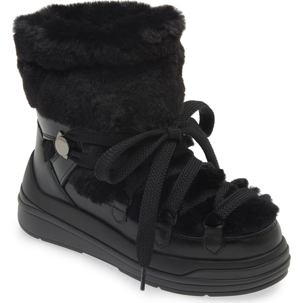 Moncler Insolux Faux Fur Trim Snow Boot In Black